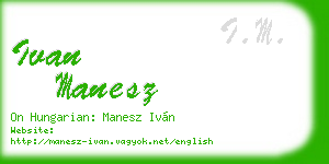ivan manesz business card