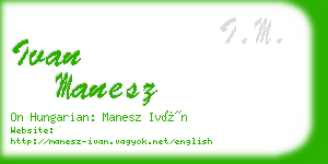 ivan manesz business card